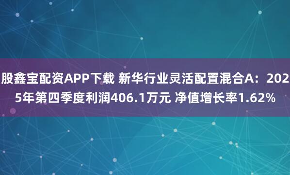 股鑫宝配资APP下载 新华行业灵活配置混合A：2025年第四季度利润406.1万元 净值增长率1.62%