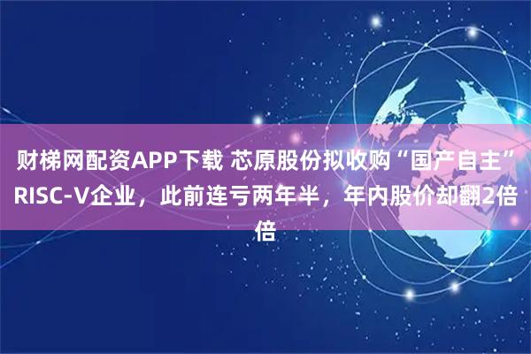 财梯网配资APP下载 芯原股份拟收购“国产自主”RISC-V企业，此前连亏两年半，年内股价却翻2倍